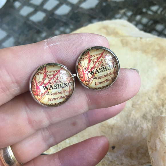 Washington vintage map style cuff links - Picture 3 of 3